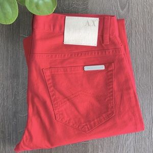 Armani Exchange Red Denim Skinny